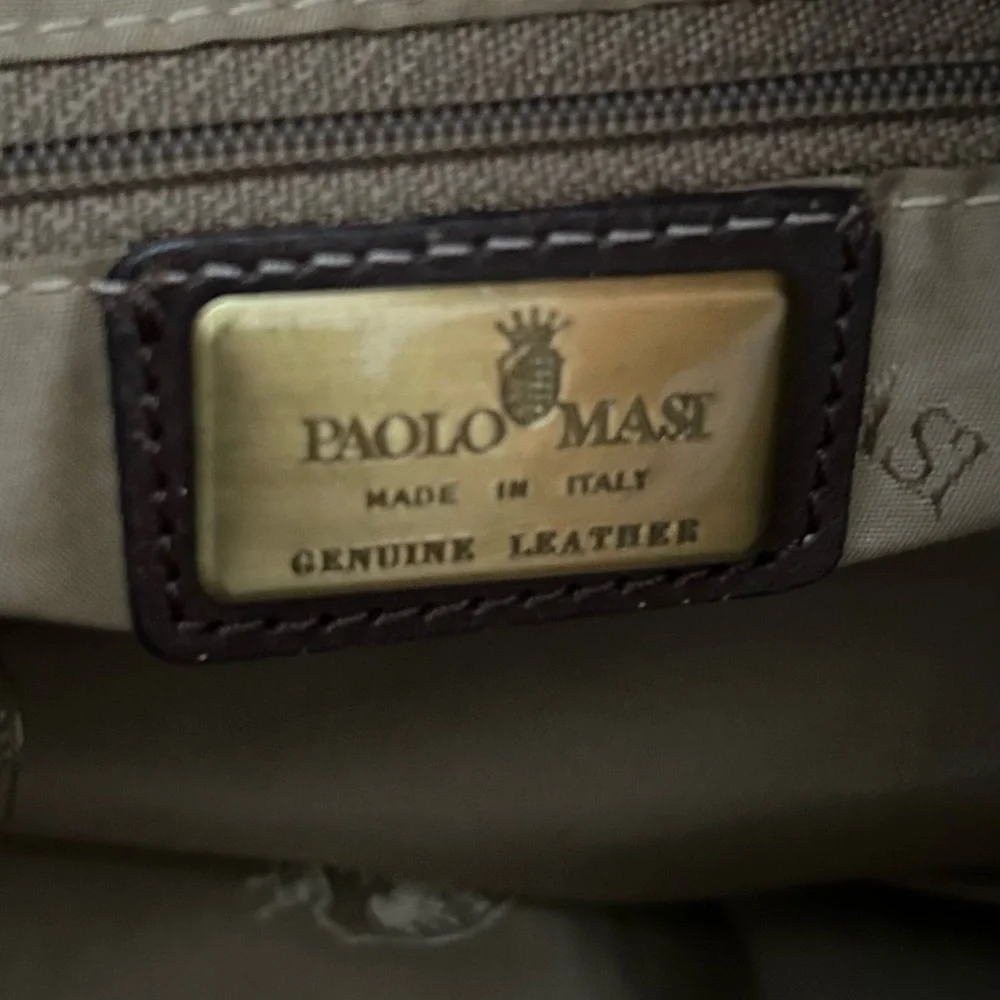 Paolo Masi Italy Metallic Bronze Leather Hobo Shoulder bag